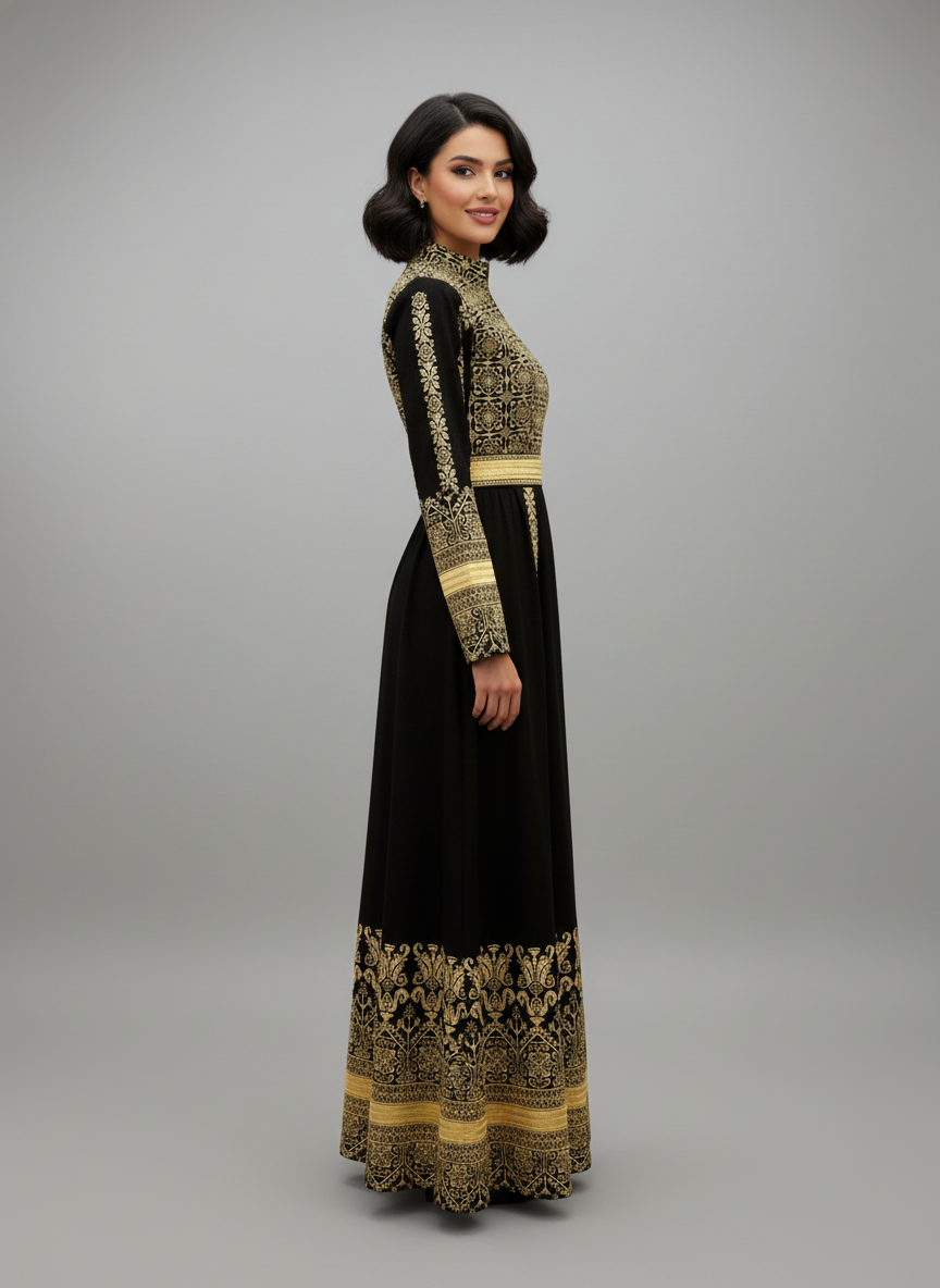 ثوب تراثي ملكي - تطريز ذهبي فاخر