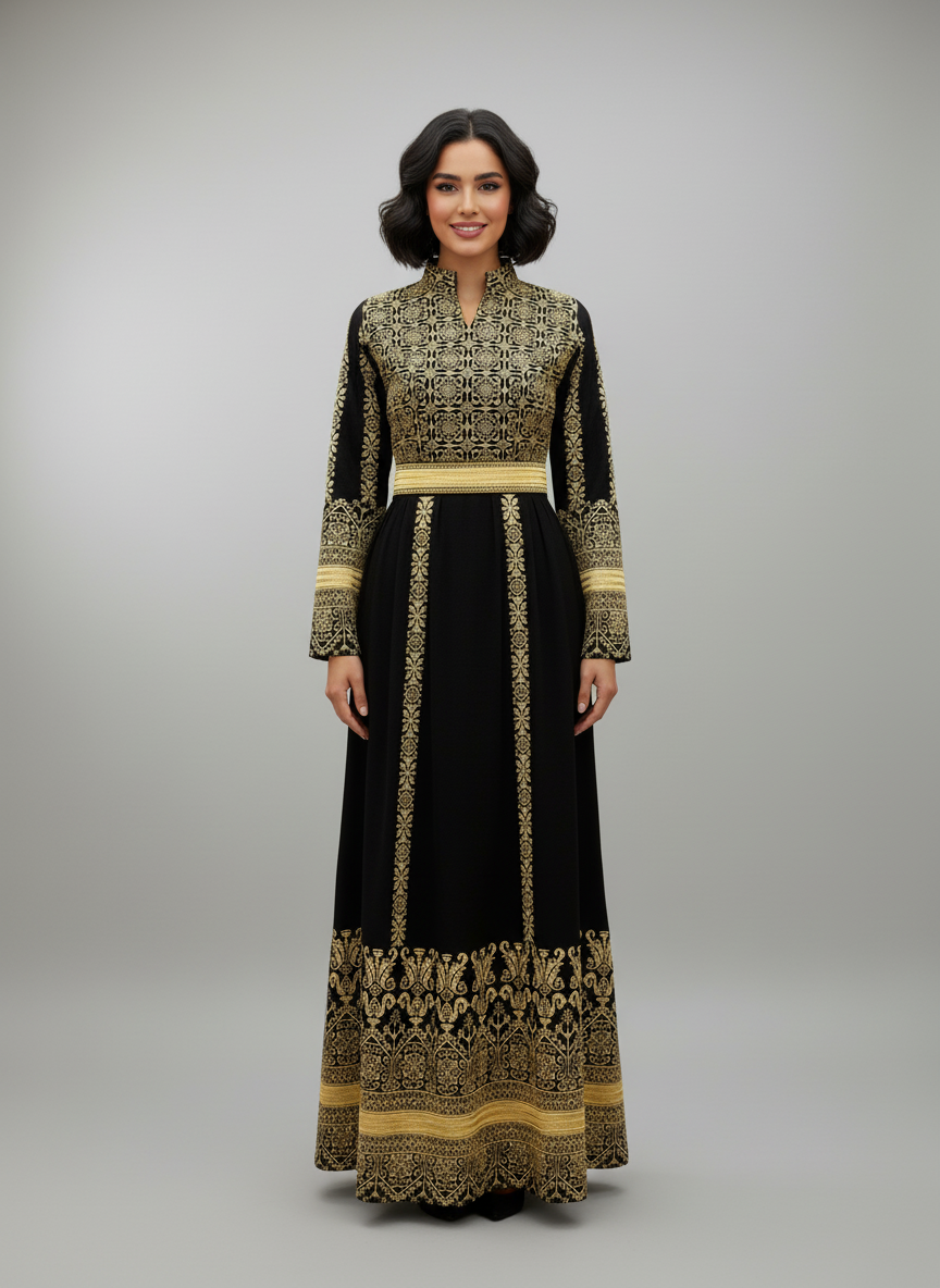 ثوب تراثي ملكي - تطريز ذهبي فاخر