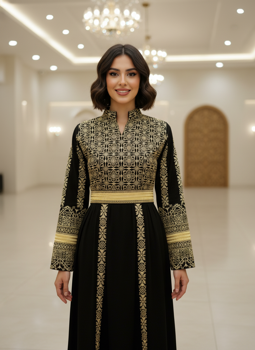 ثوب تراثي ملكي - تطريز ذهبي فاخر