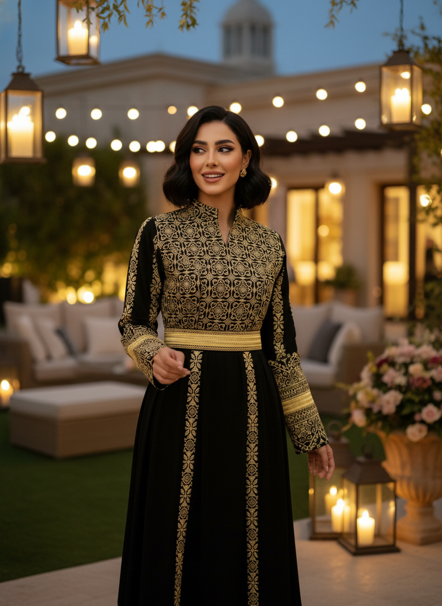 ثوب تراثي ملكي - تطريز ذهبي فاخر