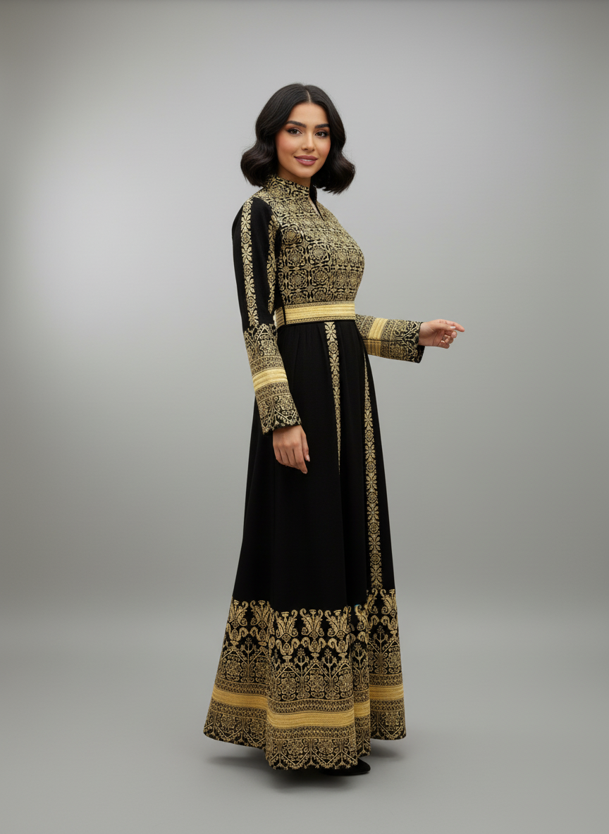 ثوب تراثي ملكي - تطريز ذهبي فاخر