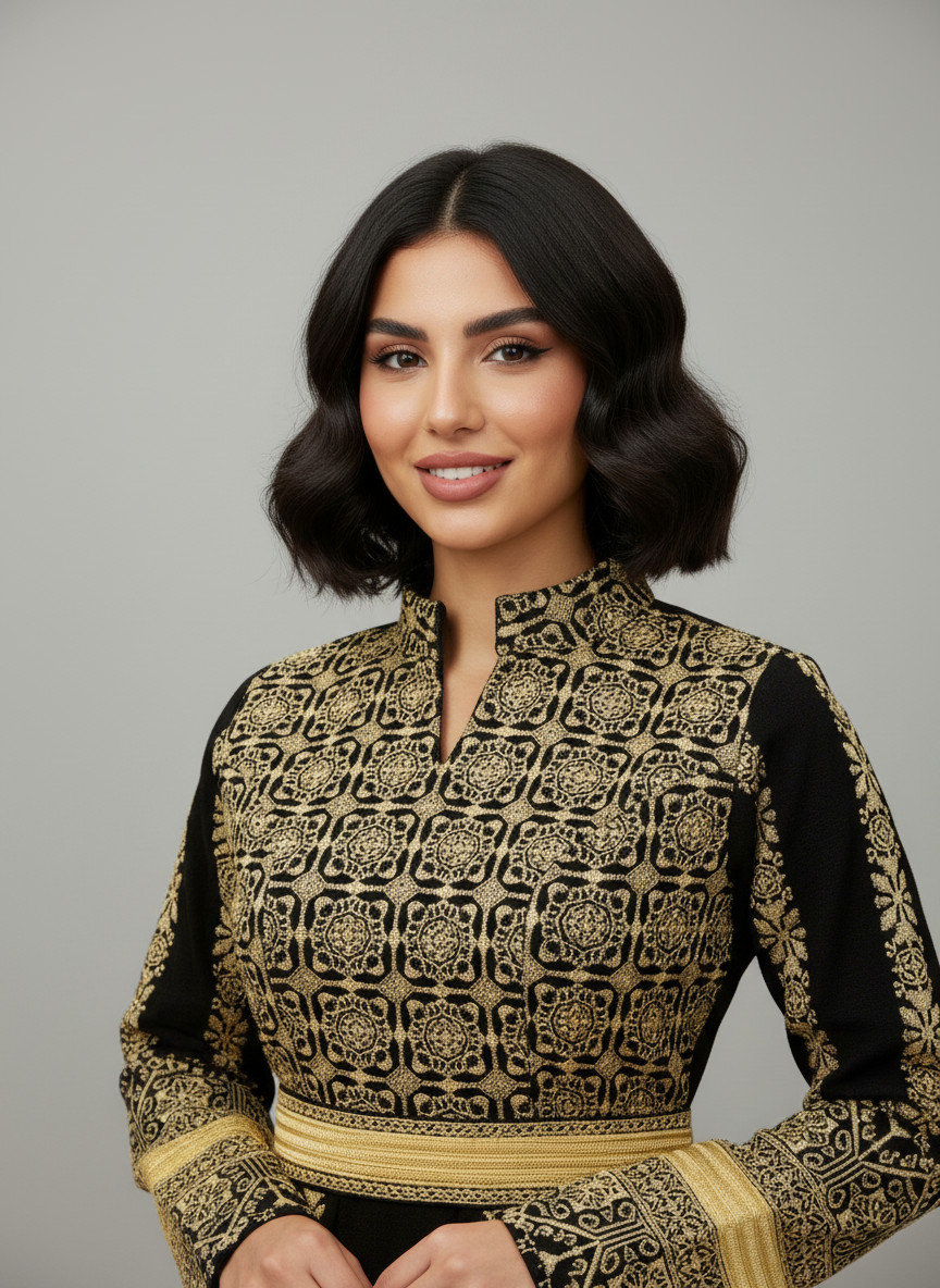 ثوب تراثي ملكي - تطريز ذهبي فاخر