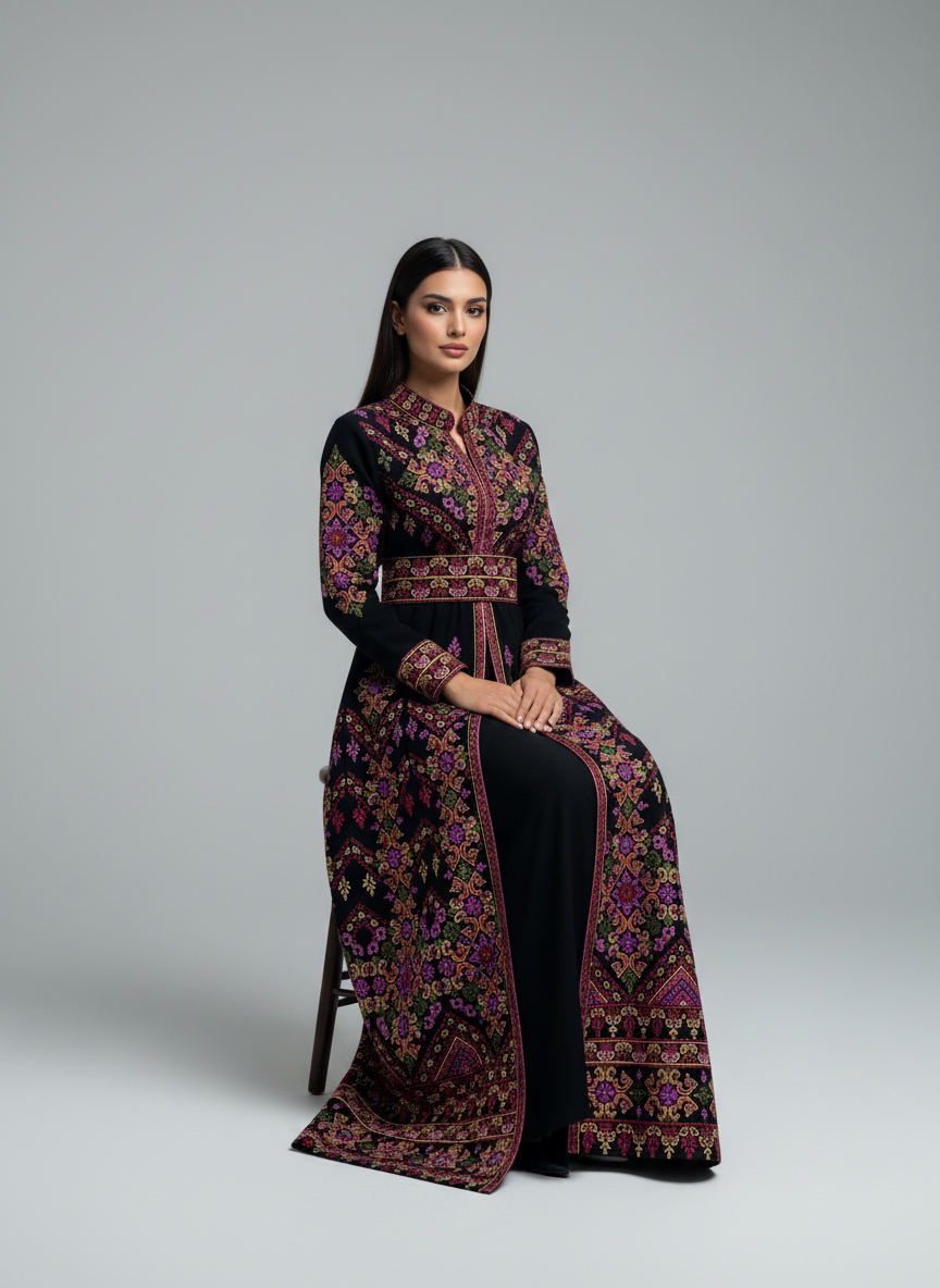 ثوب لأم العريس - تطريز فلسطيني فاخر