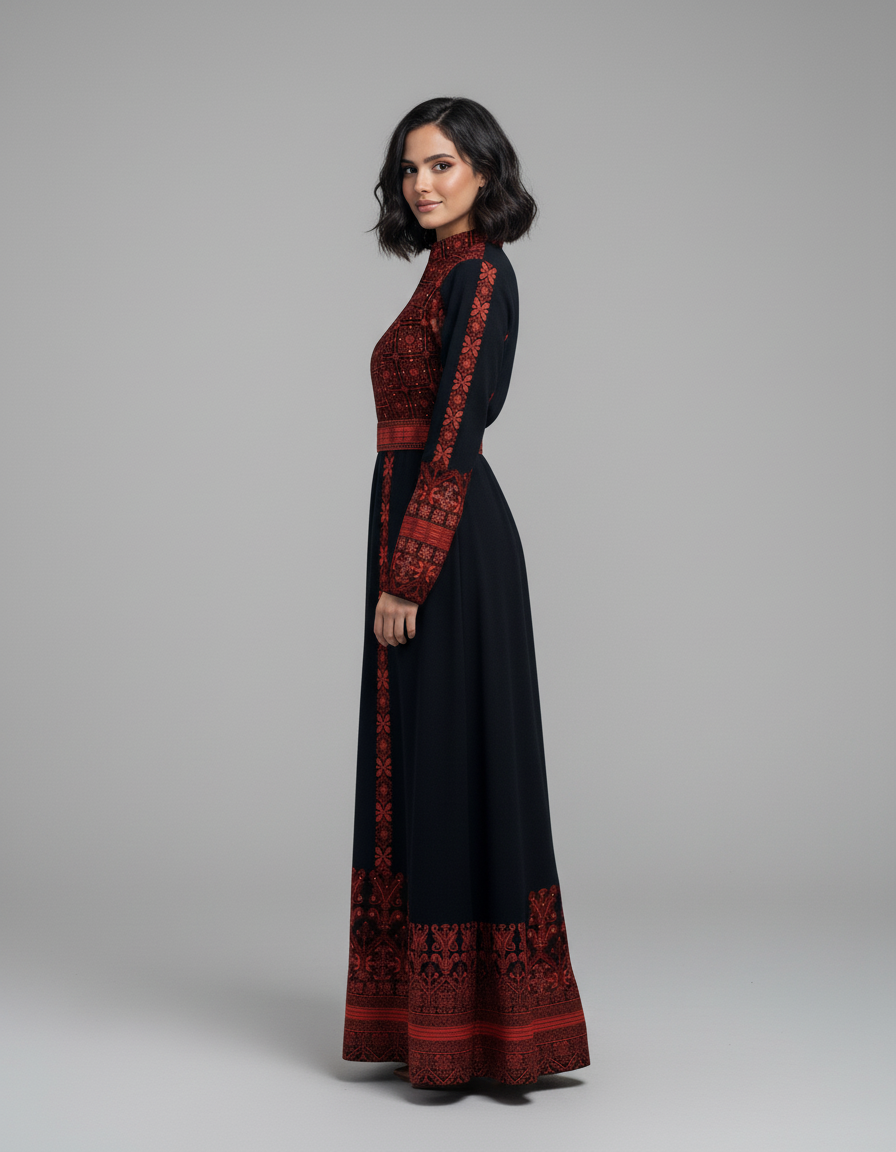 ثوب تراثي كلاسيكي - تطريز فلسطيني فاخر