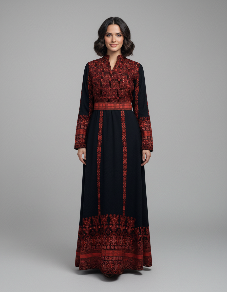 ثوب تراثي كلاسيكي - تطريز فلسطيني فاخر